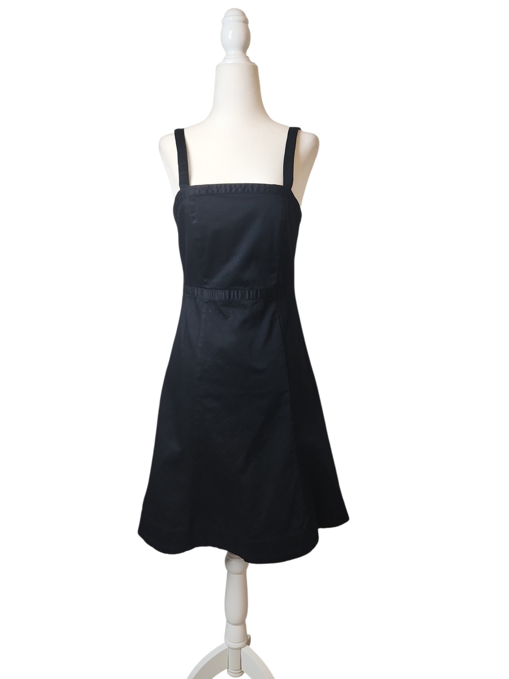 NWOT Vintage Gap/GapStretch Classic Black Square-Neck Fit-and-Flare Dress Size 1